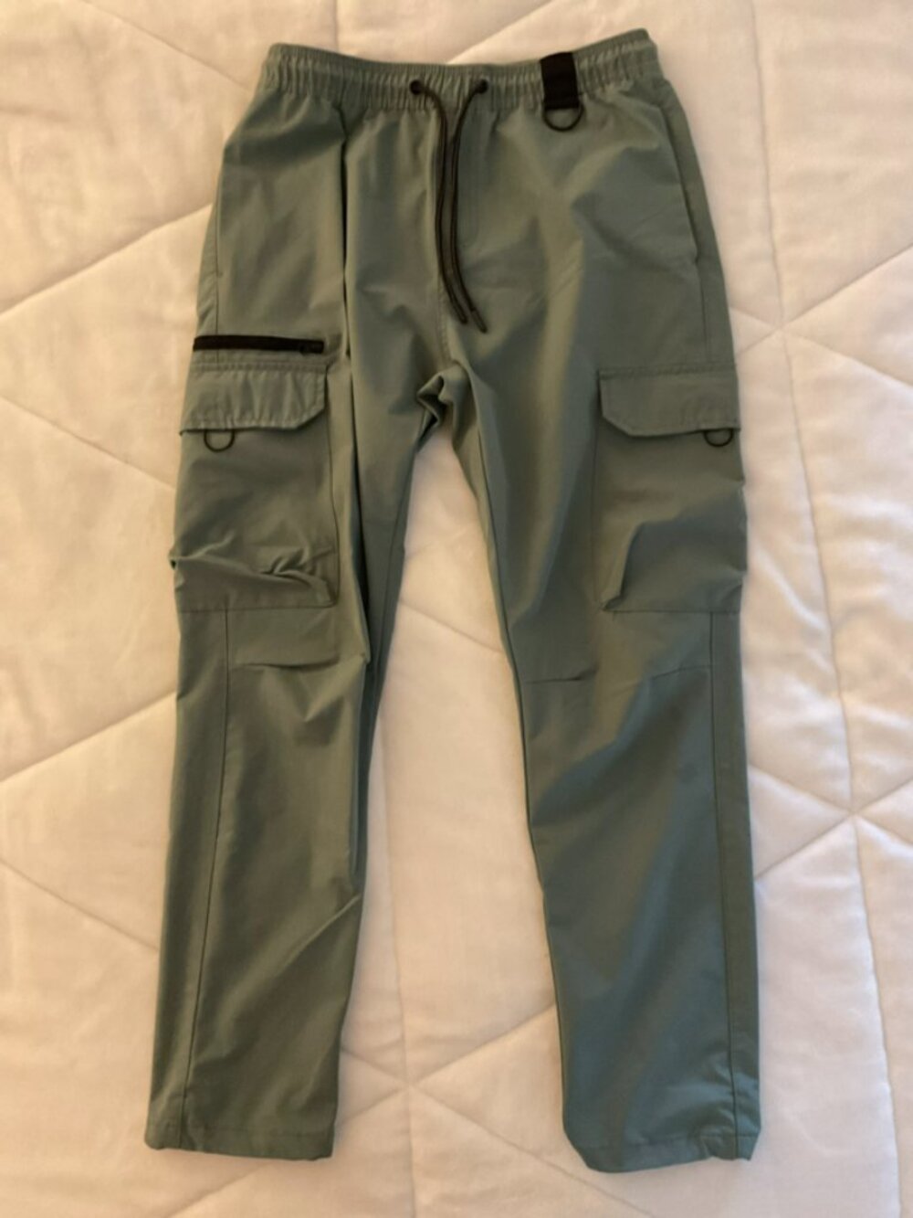 Green cargo jogger pants with pockets